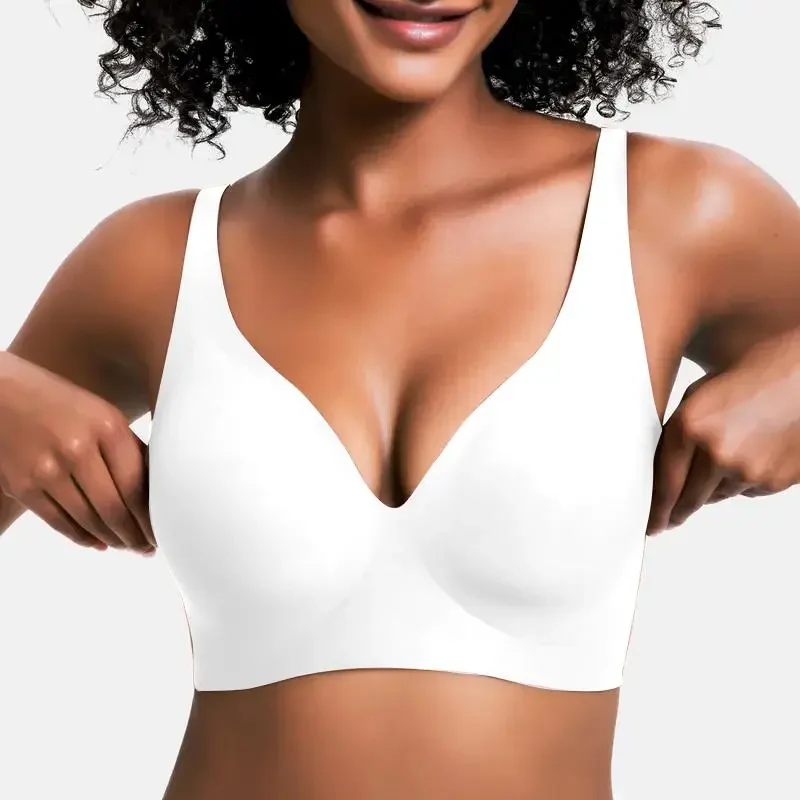 VRCÔMFY Vivid Bloom V-Neck Wireless Bra - Comfort & Lift for Women (VB)