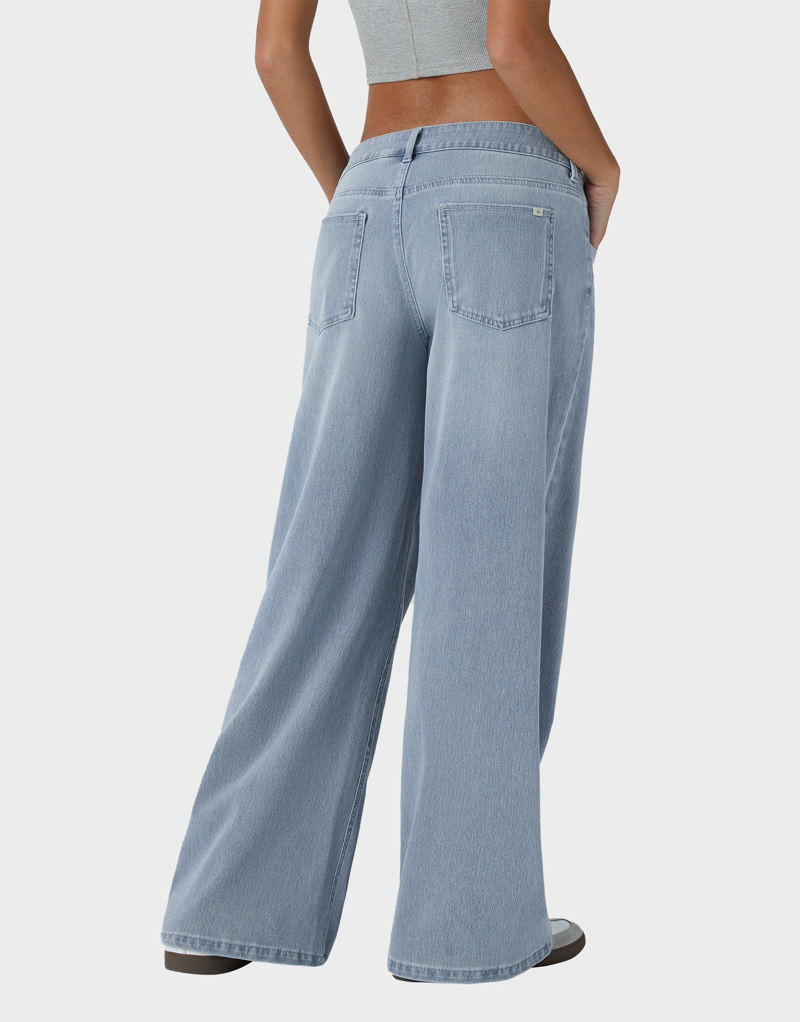 Asymmetric Low Rise Baggy Wide Leg Jeans