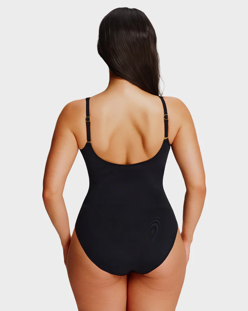 Sculpt Ease Ruched V-Neck One-Piece Swimsuit
