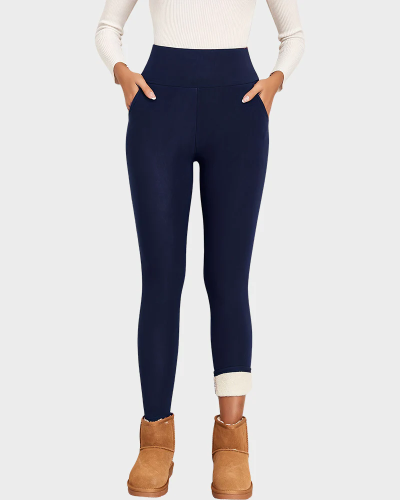 High Waist Pocket Thermal Lined Leggings