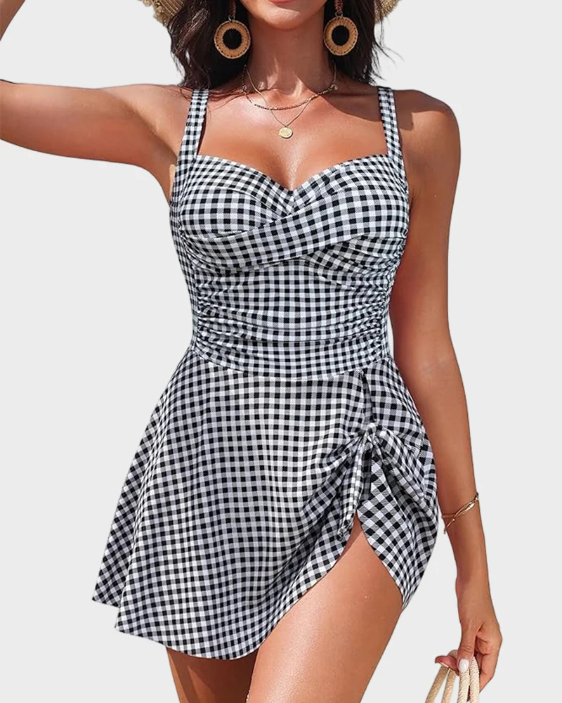 Tummy Control Modest One-Piece Swim Dress