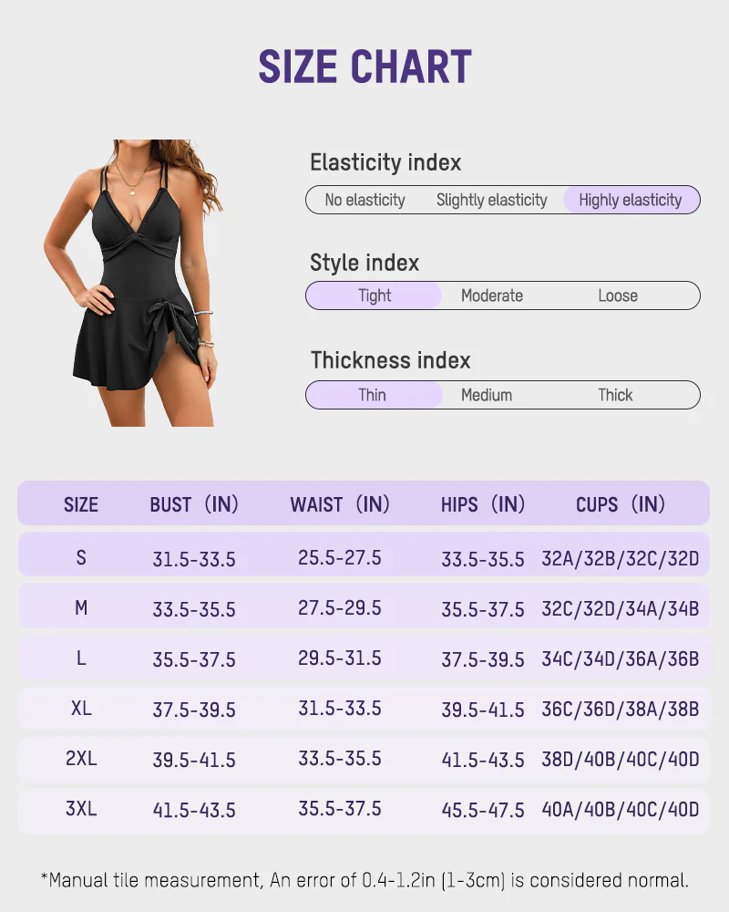 V-Neck Side-Slit One-Piece Swimdress