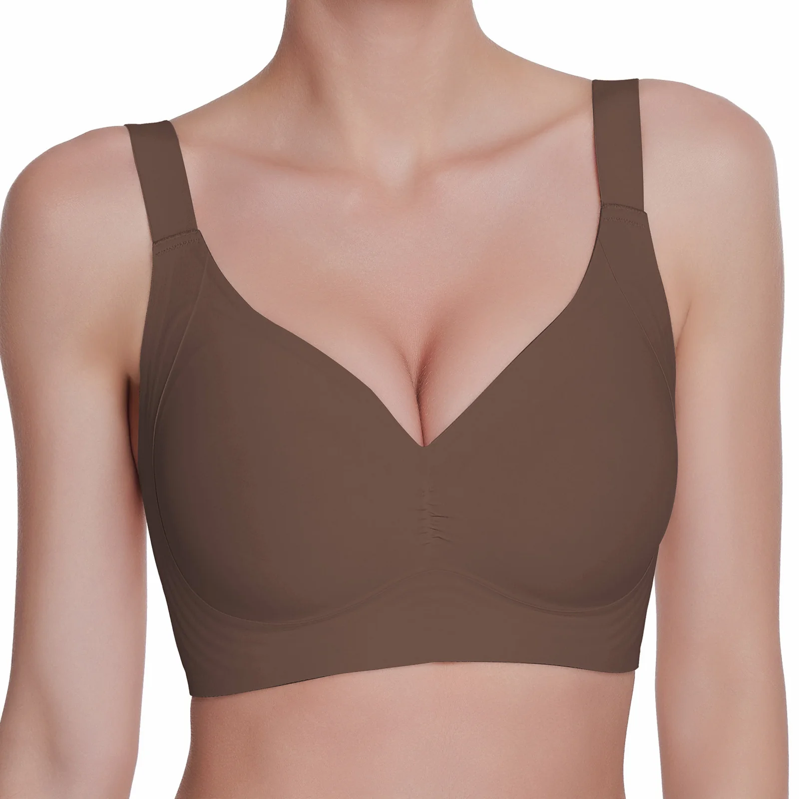 VRCÔMFY Women Wirefree Bras Full Coverage No Underwire Everyday Bras（OZB)