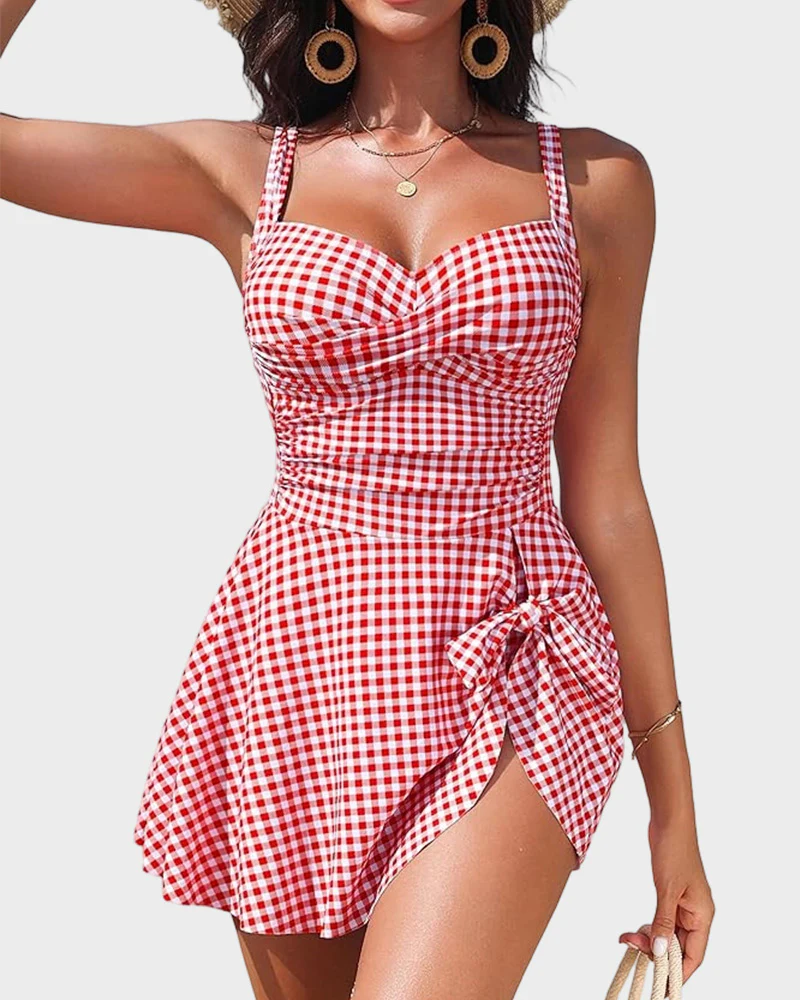 Tummy Control Modest One-Piece Swim Dress